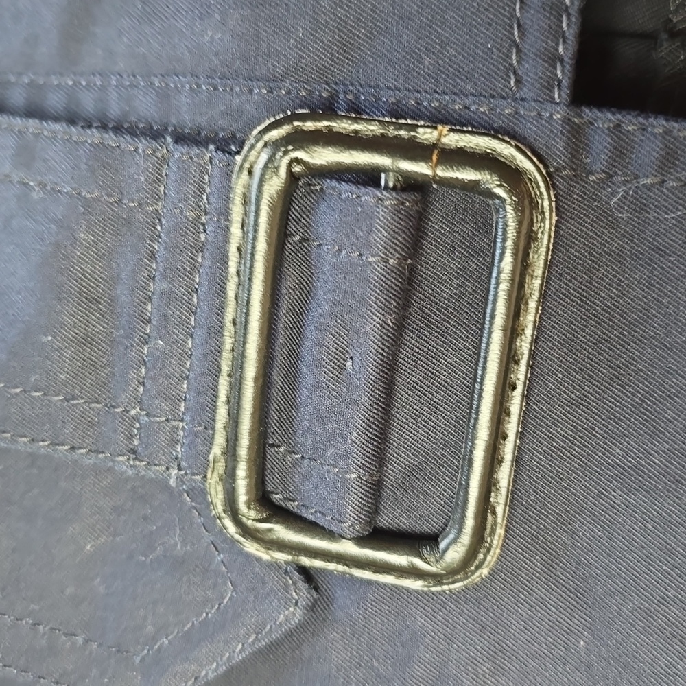 J Crew Navy Zip Belted Trench Size Small - Picture 9 of 14